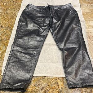 White House Black Market Metallic Silver-Black Pants
